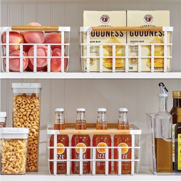 Core Home Metal Basket With Wood Handles - Picture 6 of 13